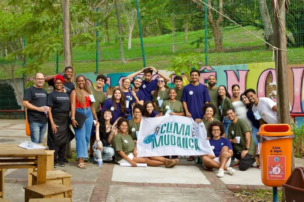 Evento da organização de jovens O Clima é de Mudança sobre tecnologias sociais na arena Dicro - Penha, Rio de Janeiro Evento O Clima É de Mudança